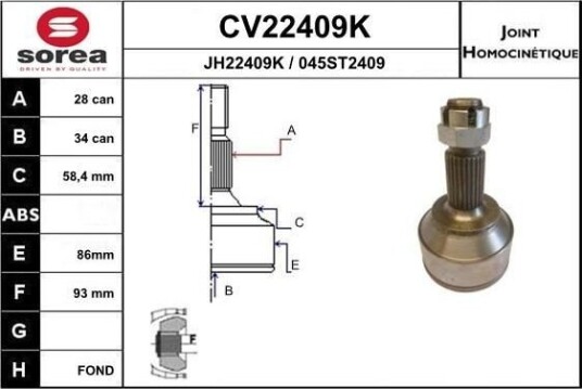 Drivledd EAI CV22409K Drivledd EAI CV22409K
