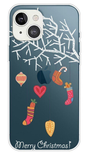 INCOVER iPhone 13 Plast Jul Deksel - Gjennomsiktig - Julesokker