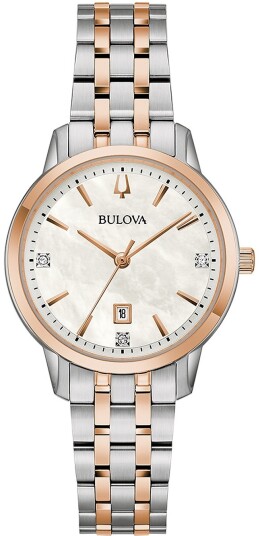 Bulova Dameklokke 98P213 Sutton Hvit/Stål Ø31 mm