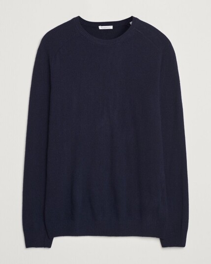 KnowledgeCotton Apparel Lambswool Roundneck Navy