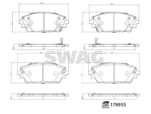 Bremseklosser SWAG 33 10 5574