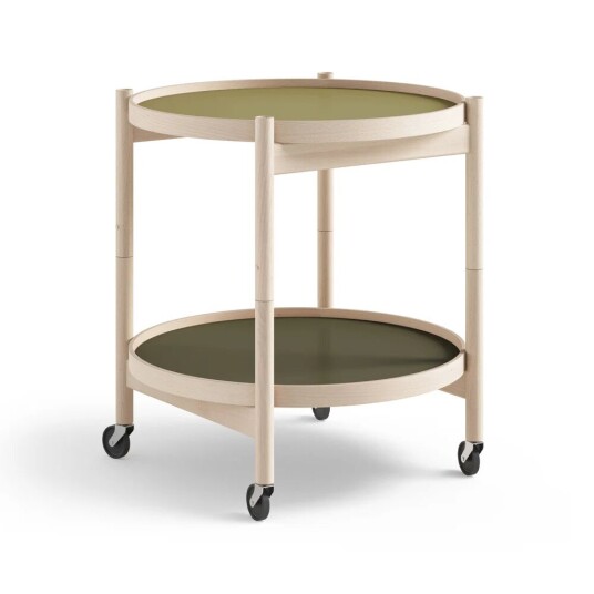 Brdr. Krüger Bølling Tray Table model 50 rullebord leaf, ubehandlet bøkestativ