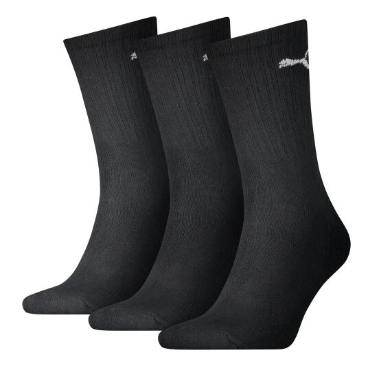 Puma Sport Crew 3pk, sokker unsiex 43-46 Black Puma Sport Crew 3pk, sokker unsiex 43-46 Black