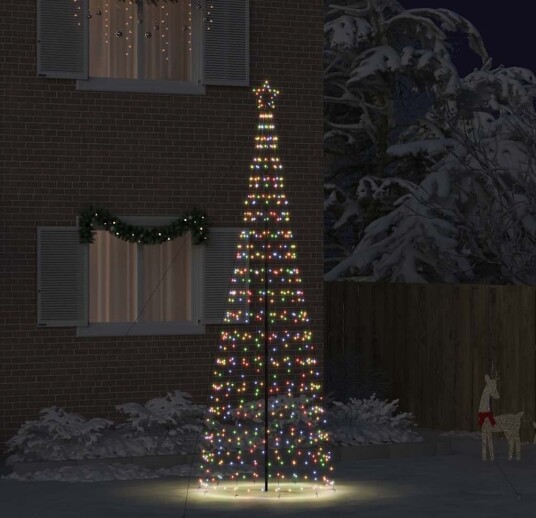  LED juletre med 800 LED med jordspyd Flerfarget 400 cm Jern
