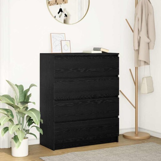 Skjenk svart eik 70x34x90 cm konstruert tre