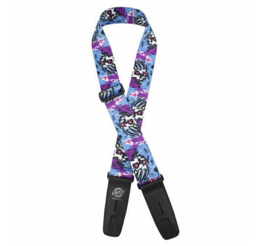 D'Andrea Lock-It Strap 2" Plush Poly Blå Violet Skull