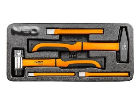 Neo Verktøy Hammer- og Meiselsett 5 Deler Krom-Vanadium-Stål Neo Verktøy Hammer- og Meiselsett 5 Deler Krom-Vanadium-Stål