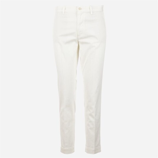 Ralph Lauren Cropped Slim Fit Twill Chino Trouser - Warm White Hvit US 14 Ralph Lauren Cropped Slim Fit Twill Chino Trouser - Warm White Hvit US 14