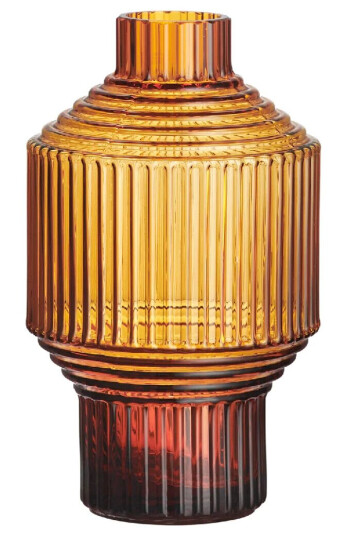 Kosta Boda Pavilion vase Ø80x134 mm Mørk ravfarget