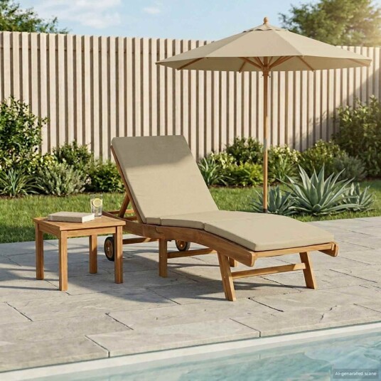 vidaXL Solstol Polyester Brun og Beige