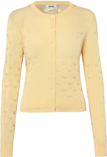 Monki Pointelle Cardigan Yellow XS
