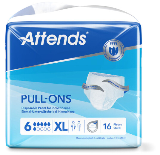 Attends Pull-ons 6 buksebleie, X-large, 16 stk