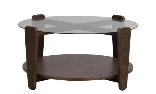 Rowico Home ARRAN Sofabord D93 Brun Eik/Glass