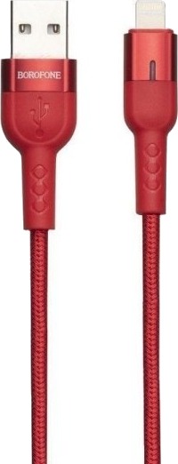 Usb-Kabel Borofone Usb-A Til Lightning 1,2 M Rød (6931474724069)