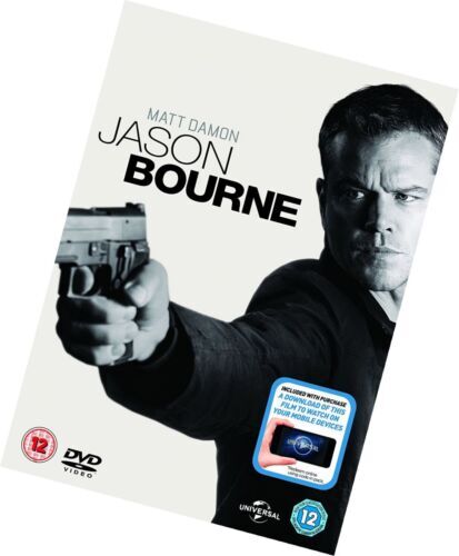 Jason Bourne DVD 2016 Matt Damon, Greengrass DIR cert 12 Englist Brand New Jason Bourne DVD 2016 Matt Damon, Greengrass DIR cert 12 Englist Brand New