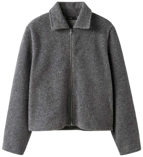 LMTD Nlfbaria Ls Short Zip Jacket Grey 158 164 LMTD Nlfbaria Ls Short Zip Jacket Grey 158 164