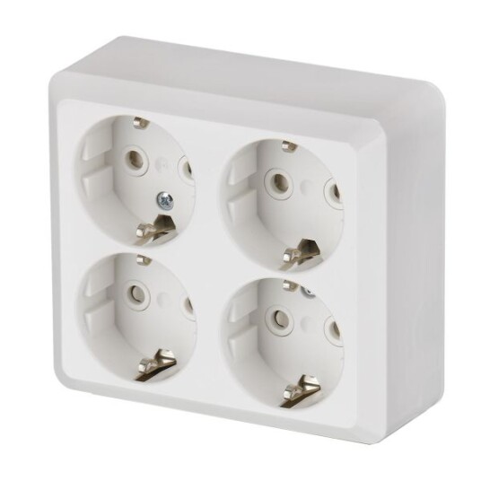 ABB 404EA Stikkontakt 4-veis, utenpåliggende, IP20