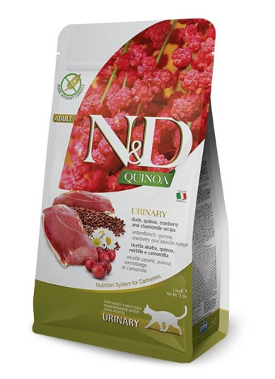 Farmina N&D Quinoa Urinary Kattemat med And 5 kg - Kornfritt Tørrfôr for Urinveishelse Farmina N&D Quinoa Urinary Kattemat med And 5 kg - Kornfritt Tørrfôr for Urinveishelse