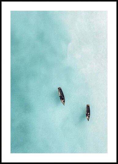 Tranquil Boats Ocean Aerial Plakat Plakat / 21x30cm