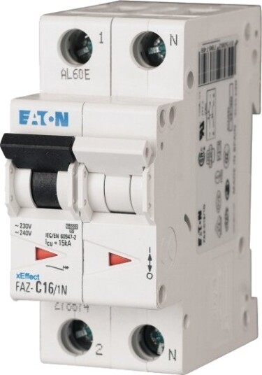 Eaton Corporation Eaton Faz-C6/1N, Miniatyr-Automatsikring, Type C, Ip20