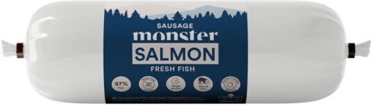 Monster Pet Food Laks Pølse til Hund 400 g - Våtfôr