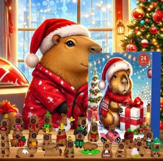 Capybara Julekalender 2026 24 Dager Nedtelling til Jul med 24 Figurer
