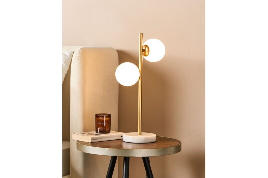 Ustica Bordlampe 46 cm G9 Gull/Hvit