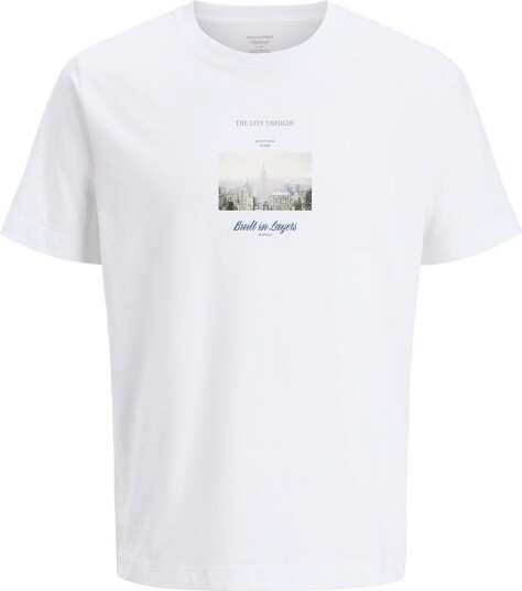 Jack & Jones Jorfrederiksberg Photo Tee Ss Cn Fst BRIGHT WHITE XS