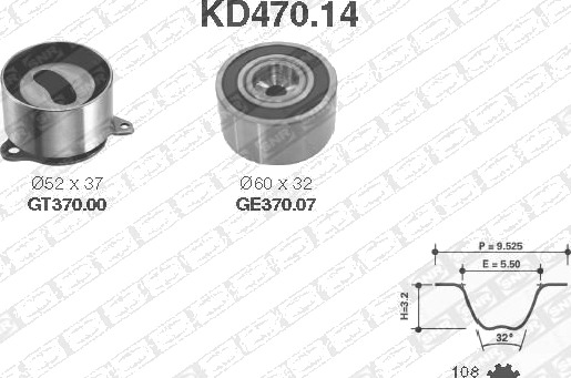 Registerreimsett SNR KD470.14 Registerreimsett SNR KD470.14