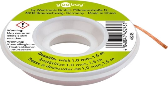 Goobay Avloddingsflette 1 mm for loddetinnfjerning - 1,5 m