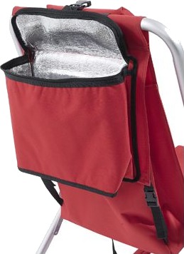 Fritab Roxy strandstol med kjølebag og mobil lomme rød Fritab Roxy strandstol med kjølebag og mobil lomme rød