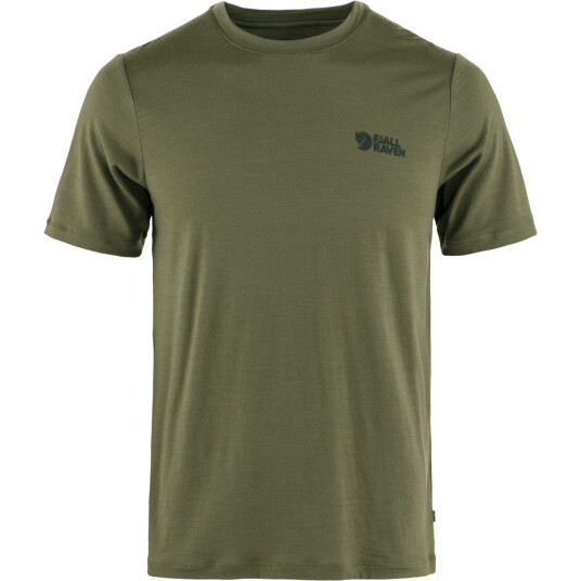 Fjällräven Men's Abisko Wool Logo Short Sleeve Laurel Green S, Laurel Green