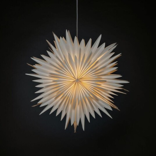 Adventsstjerne i papir – 80 cm - Hvit