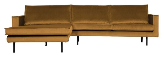 BePureHome Rodeo 3-seter. Sofa m/Venstrevendt sjese - Okker Velur