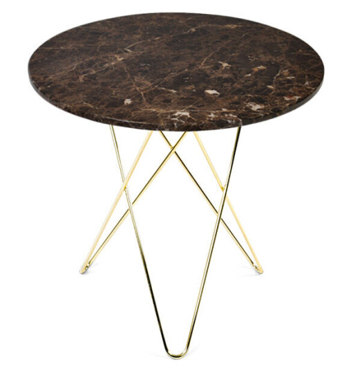 Ox Denmarq Tall Mini O Table salongbord marmor brun, messingstativ Ox Denmarq Tall Mini O Table salongbord marmor brun, messingstativ