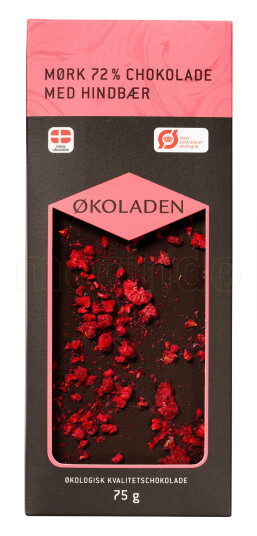Økoladen Sjokolade Mørk Bringebær 72% Ø 75g