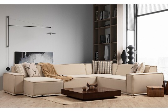 Nightcap Hjørnesofa med Divan 5 seter   Beige