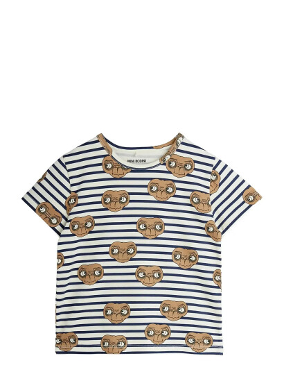 Mini Rodini E.t Stripe Aop Ss Tee - Multi/patterned - 80/86