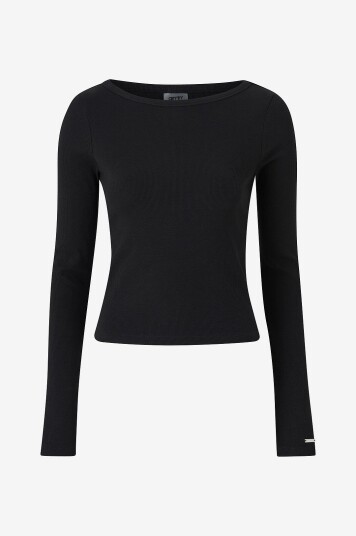Aim'n Topp Ease Ribbed Long Sleeve Top Svart