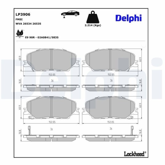 Bremseklosser DELPHI LP3906