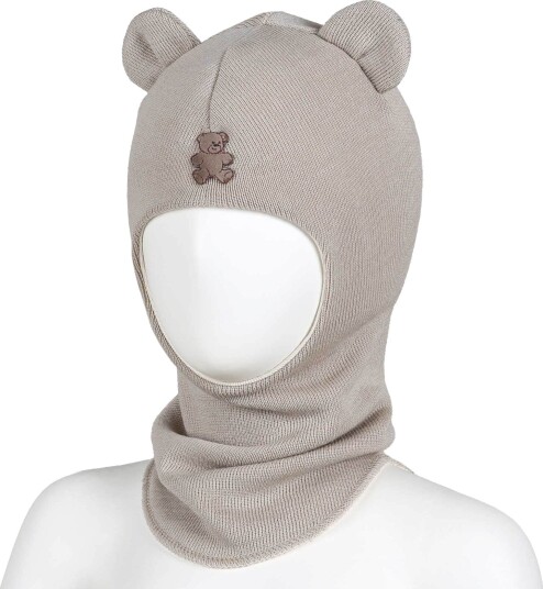 Kivat Balaclava Ull Teddybjørn Latte 1 (1-2år)