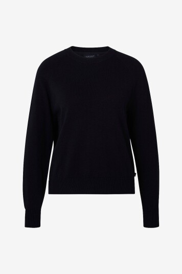 Lexington Genser Freya Cotton Cashmere Sweater Blå