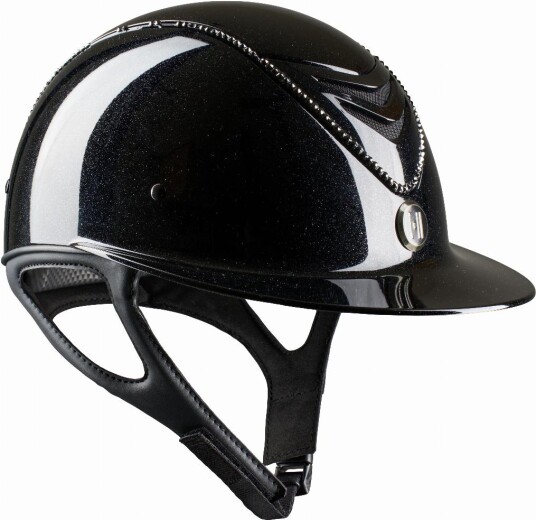 OneK MIPS Avancé Lux Ridehjelm Skimmereffekt/Svart Swarovski Pipe Svart Blank 1
