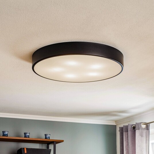 TEMAR LIGHTING Cleo taklampe med glassspreder svart Ø 60cm