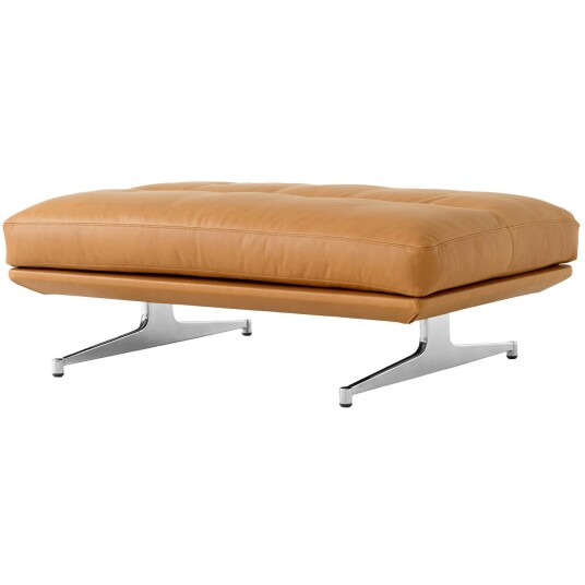&Tradition Inland AV32 Fotskammel Noble Cognacfarget Skinn / Polert Aluminium