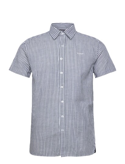 Sebago Ss Striped Linen Blend Shirt   Blue   XL