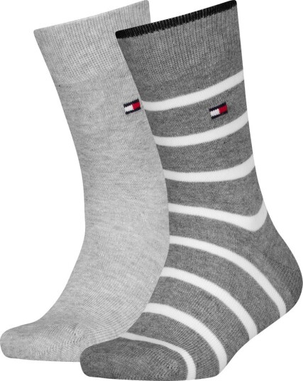 Tommy Hilfiger Sokker   2 pack   Breton   Svart   Tommy Hilfiger   35/38   Sokker   Grå   35 38