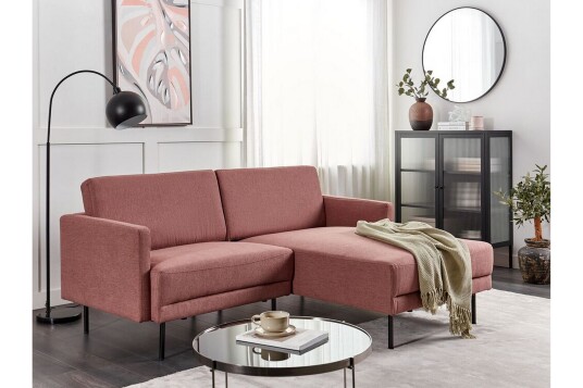 Deajna Hjørnesofa 2 seter Rosa/Brun/Svart