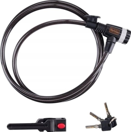 Black+Decker Sykkellåskjede Linka Til Lås 10X1800 Mm Med Holder