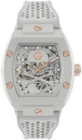 Philipp Plein Herreklokke PWVBA0123 The Skeleton Hvit/Gummi Philipp Plein Herreklokke PWVBA0123 The Skeleton Hvit/Gummi